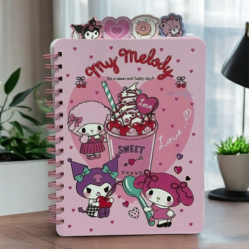 Sanrio Kuromi Ayraçlı Desenli Defter Çizgili A5