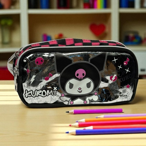 Sanrio Kuromi Çift Gözlü Kalem Çantası