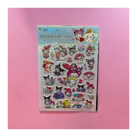 Sanrio Kuromi Kabartmalı Sticker Seti
