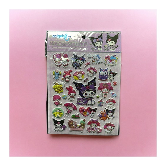 Sanrio Kuromi Kabartmalı Sticker Seti