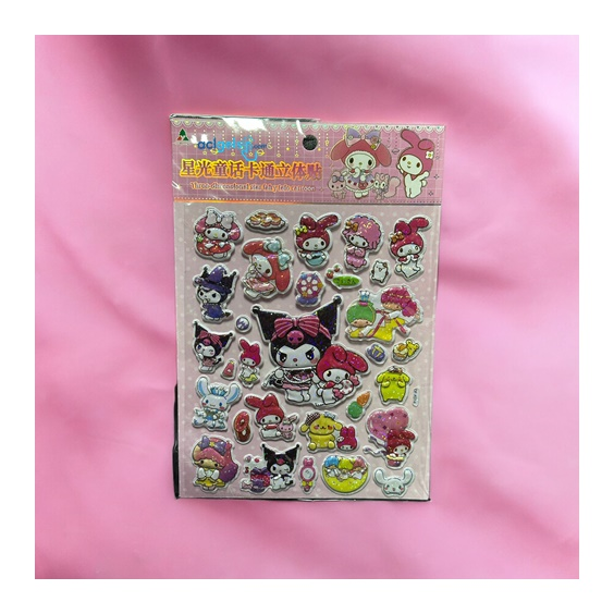 Sanrio Kuromi Kabartmalı Sticker Seti