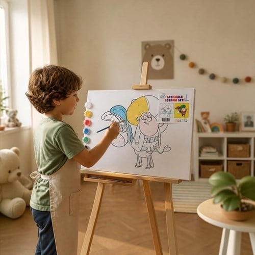 Sayılarla Boyama Tuval Seti 25x35 Boya Ve Fırça Nasreddin Hoca Model