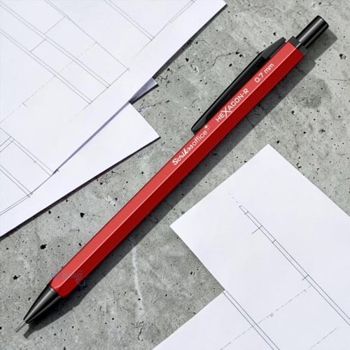 Scrikss Hexagon Versatil Kalem Mat Kırmızı 07 Mm