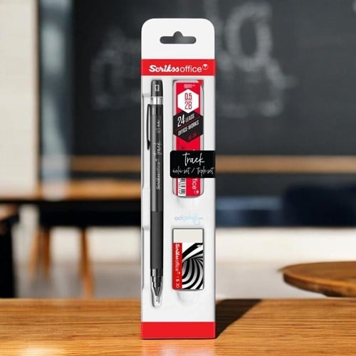 Scrikss Track 3'lü Set Mekanik Kurşun Kalem 0.5 Mm Gri