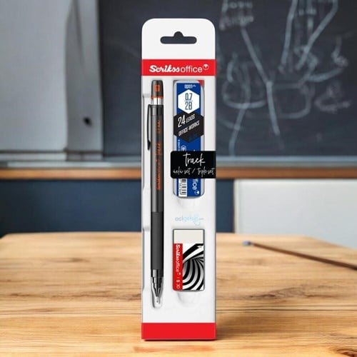 Scrikss Track 3'lü Set Mekanik Kurşun Kalem 0.7 Mm Turuncu