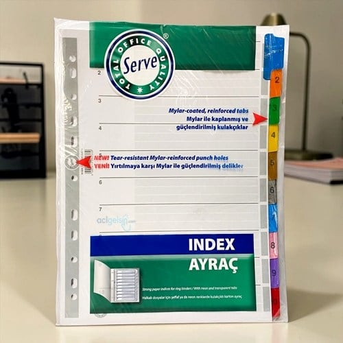 Serve Seperatör Ayraç 1-10 Rakam Renkli