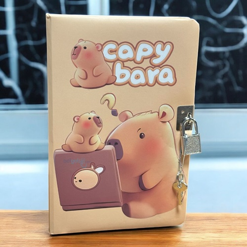 Sevimli Capy Bara Kilitli Hatıra Defteri