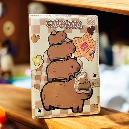 Sevimli Capy Bara Mıknatıslı Yumuşak Kapak Not Defteri