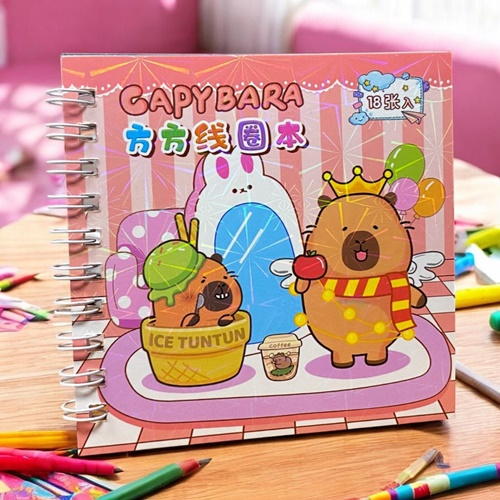 Sevimli Capy Bara Stickerli Set Not Defteri