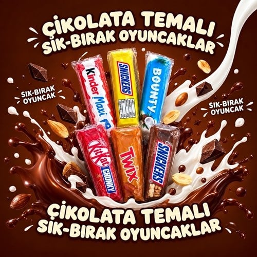 Squishi Büyük Boy Çikolata Model Stres Oyuncağı
