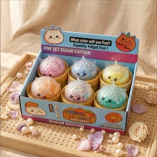 Squşhi Dumpling Simli Unicorn Çin Mantısı Stres Topu