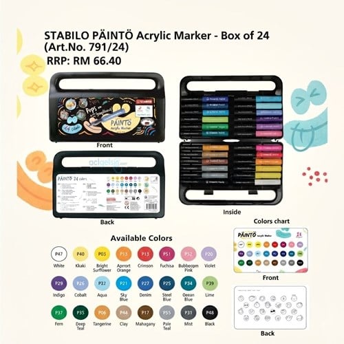 Stabilo Painto Akrilik Marker Set 24lü Kutulu