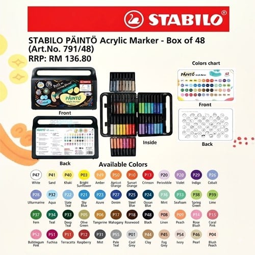 Stabilo Painto Akrilik Marker Set 48li Kutulu