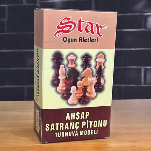 Star Ahşap Satranç Piyonu Turnuva Modeli
