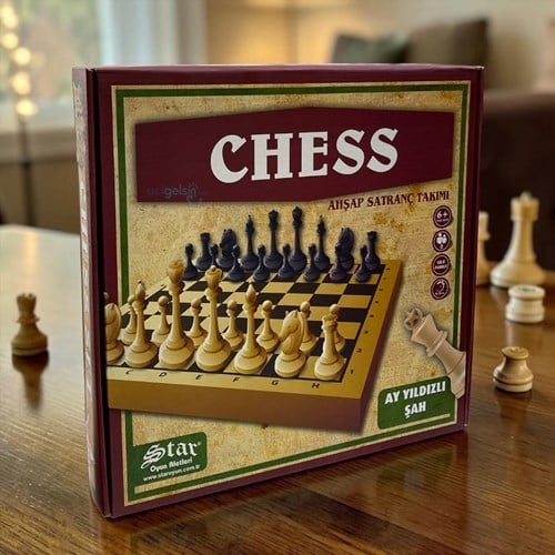 Star Satranç Chess Ekonomik Kutulu Ahşap