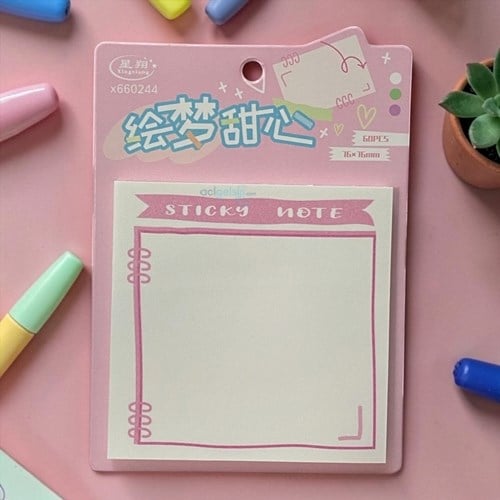Sticky Note Desenli Yapışkanlı Not Kağıdı 60 Yaprak