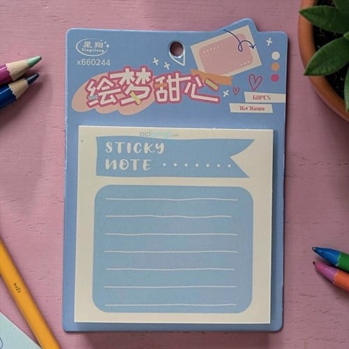 Sticky Note Desenli Yapışkanlı Not Kağıdı 60 Yaprak