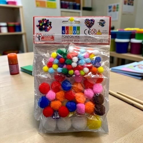 Südor Pon Pon Mix Karışık Boyutlar 10 20 30 Mm