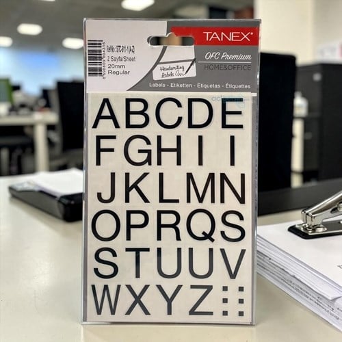 Tanex Harf Etiketi 20mm Regular 2 Yaprak