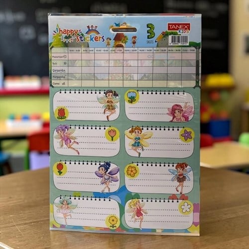 Tanex Kids Okul Etiketi Ders Programlı 3 Yaprak