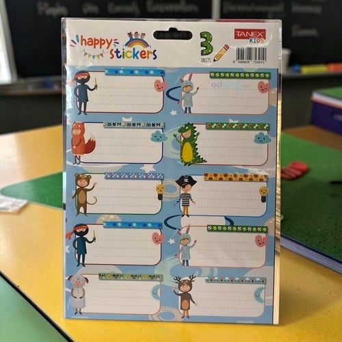Tanex Kids Okul Etiketi Ders Programlı 3 Yaprak