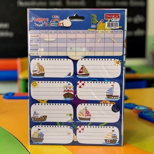 Tanex Kids Okul Etiketi Ders Programlı 3 Yaprak