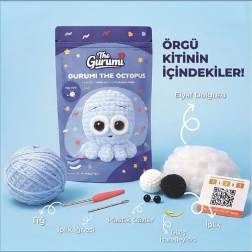 The Gurumi Ahtapot Örgü Öğrenme Kiti