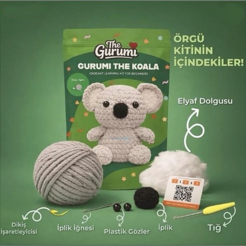 The Gurumi Koala Örgü Öğrenme Kiti