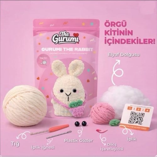The Gurumi Tavşan Örgü Öğrenme Kiti