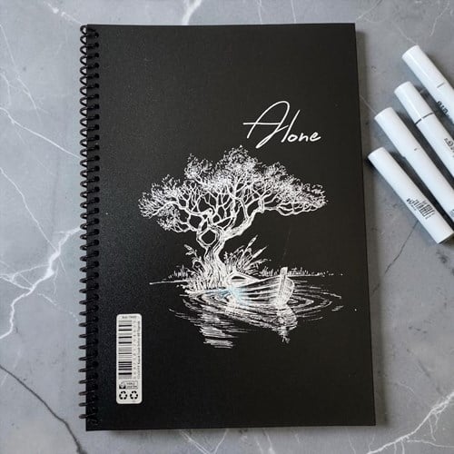 Tokaç 17x24 Spiralli Siyah Defter 40 Yp.