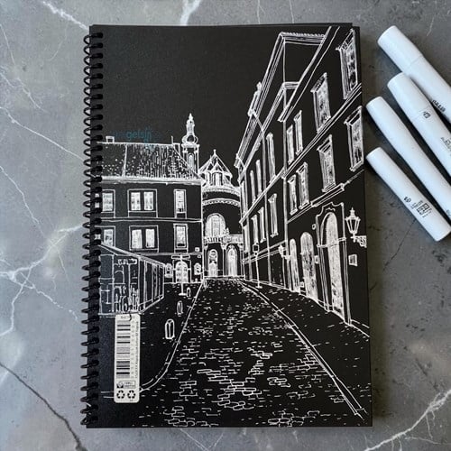 Tokaç 17x24 Spiralli Siyah Defter 40 Yp.