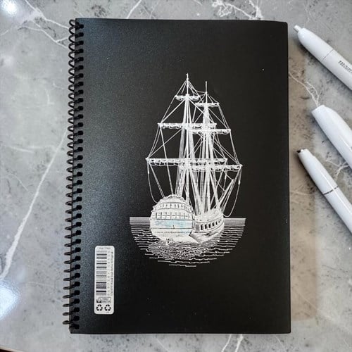 Tokaç 17x24 Spiralli Siyah Defter 40 Yp.