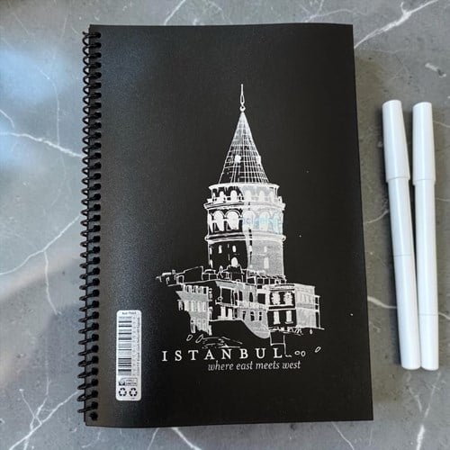 Tokaç 17x24 Spiralli Siyah Defter 40 Yp.
