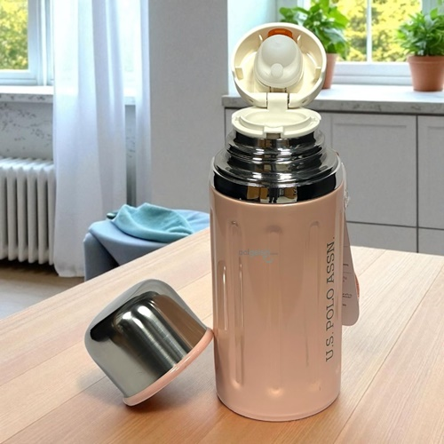 Us Polo Assn Çelik Matara 600 Ml Açık Pembe