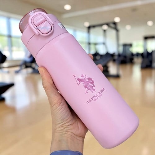 Us Polo Paslanmaz Çelik Matara 600 Ml Pembe Plmat26023
