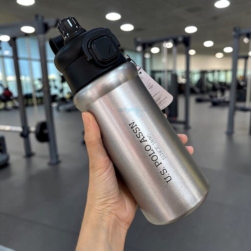 Us Polo Paslanmaz Çelik Matara 610 Ml Gri Plmat26021