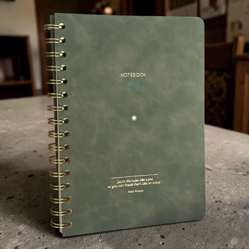 Vegan Deri Esnek Kapaklı A5 100 Gr 128 Yaprak Defter Yeşil