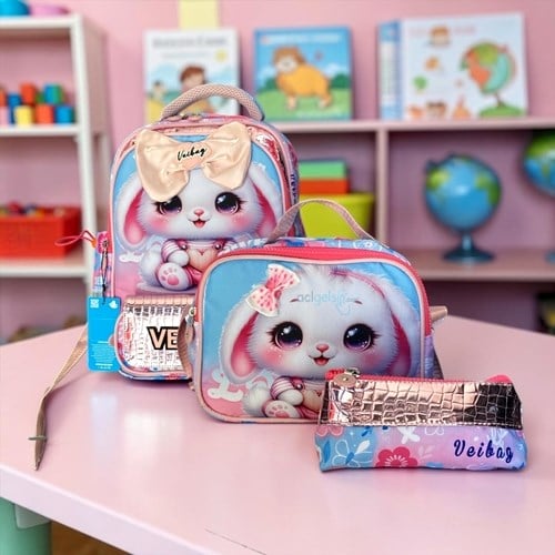 Veibag Candy Sırt Çantası, Beslenme Çantası Ve Kalemlik Seti 11056