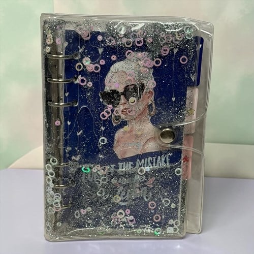 Vuki Mekanizmalı Simli Ve Sulu Kapaklı Desenli Defter Girl Power