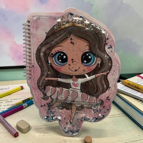 Vuki Şekilli Sulu A5 Çizgisiz Defter Prenses