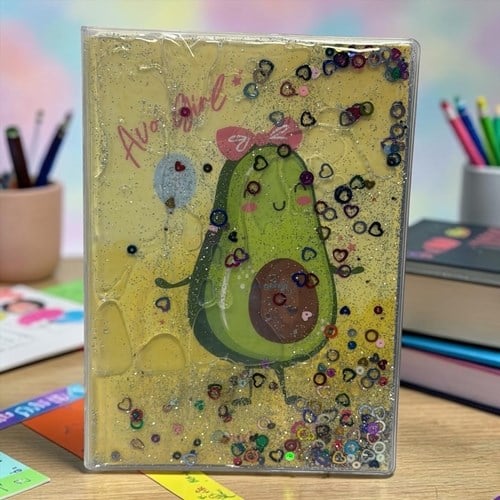 Vuki Simli Sulu Kapaklı A5 Defter Avakado