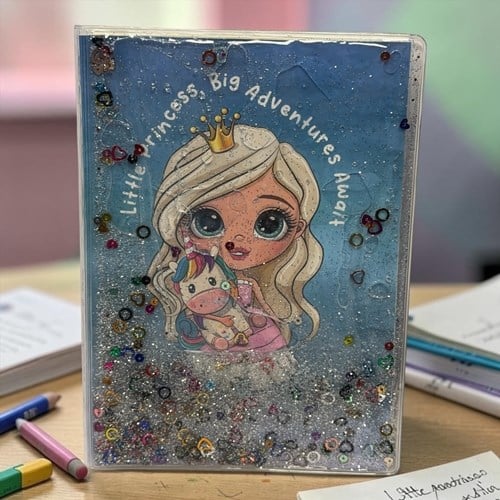 Vuki Simli Sulu Kapaklı A5 Defter Prenses