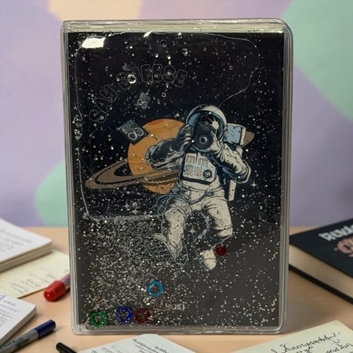 Vuki Simli Sulu Kapaklı Not Defteri Astronot 9x12,5 Cm