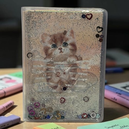Vuki Simli Sulu Kapaklı Not Defteri Kedi 9x12,5 Cm