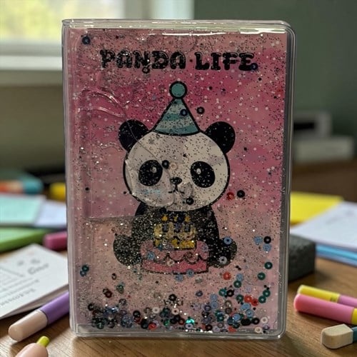 Vuki Simli Sulu Kapaklı Not Defteri Panda 9x12,5 Cm