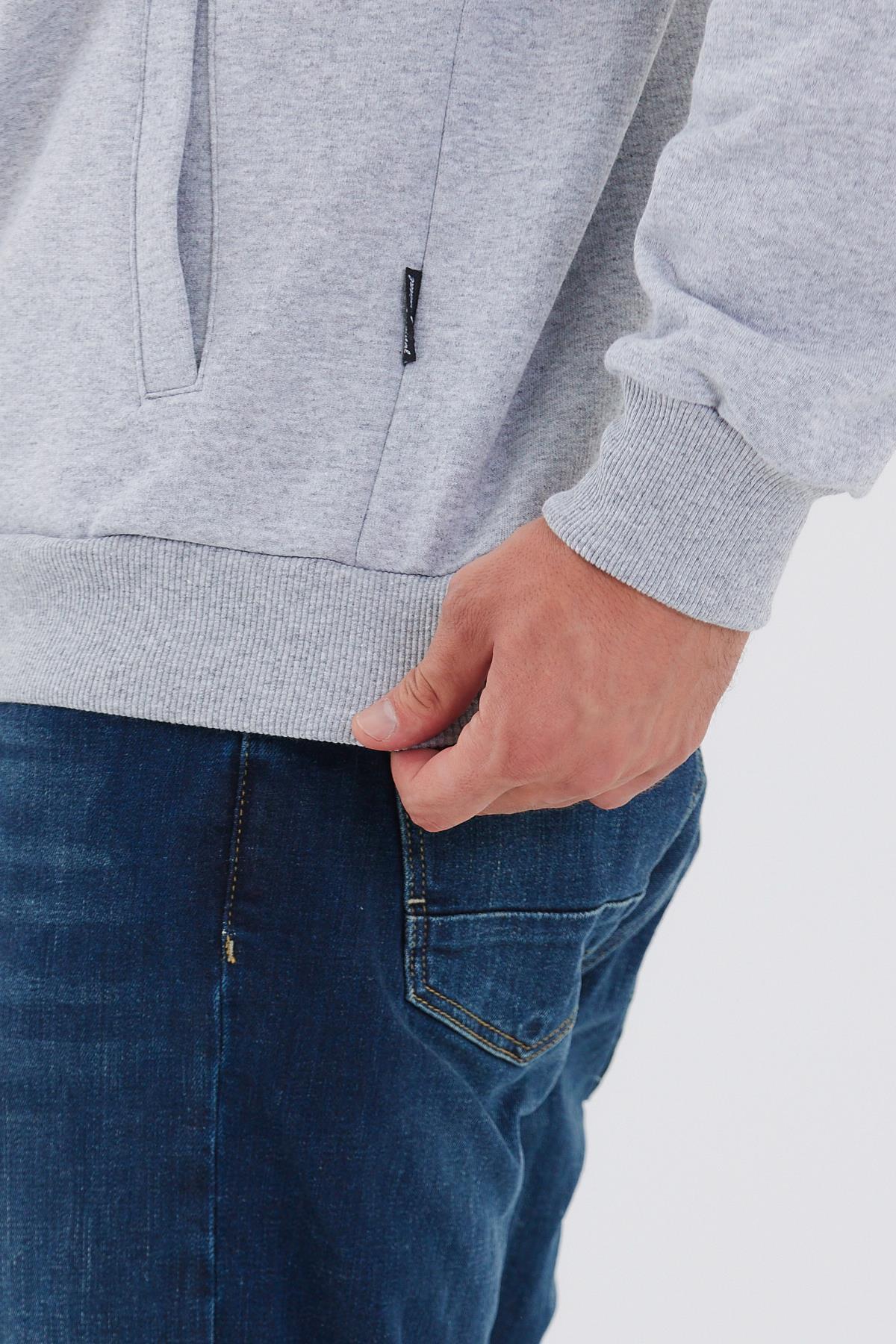 İçi Pamuklu Fermuarlı Dik Yaka Yan Cepli Bordo Erkek Hırka