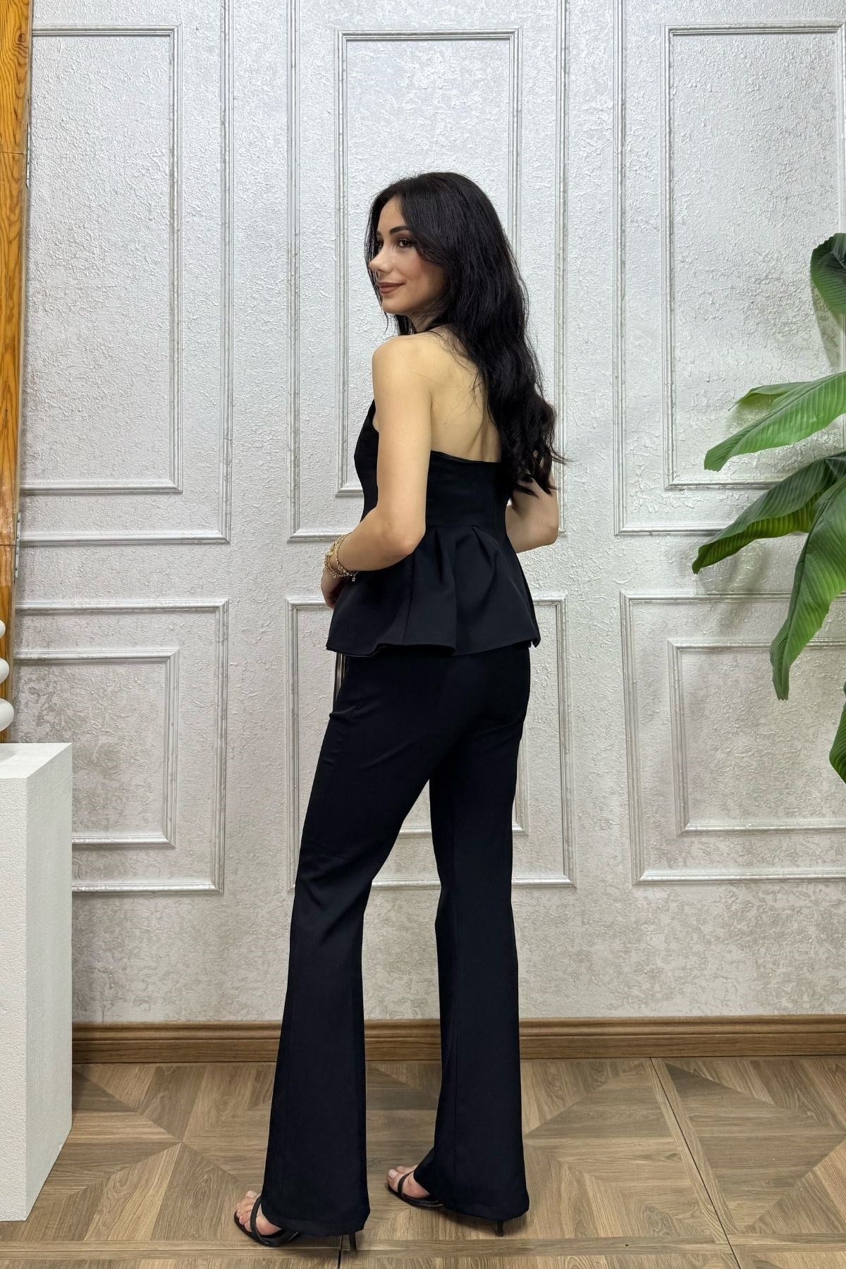 Siyah Mng Model Beli Volan Detay Takım
