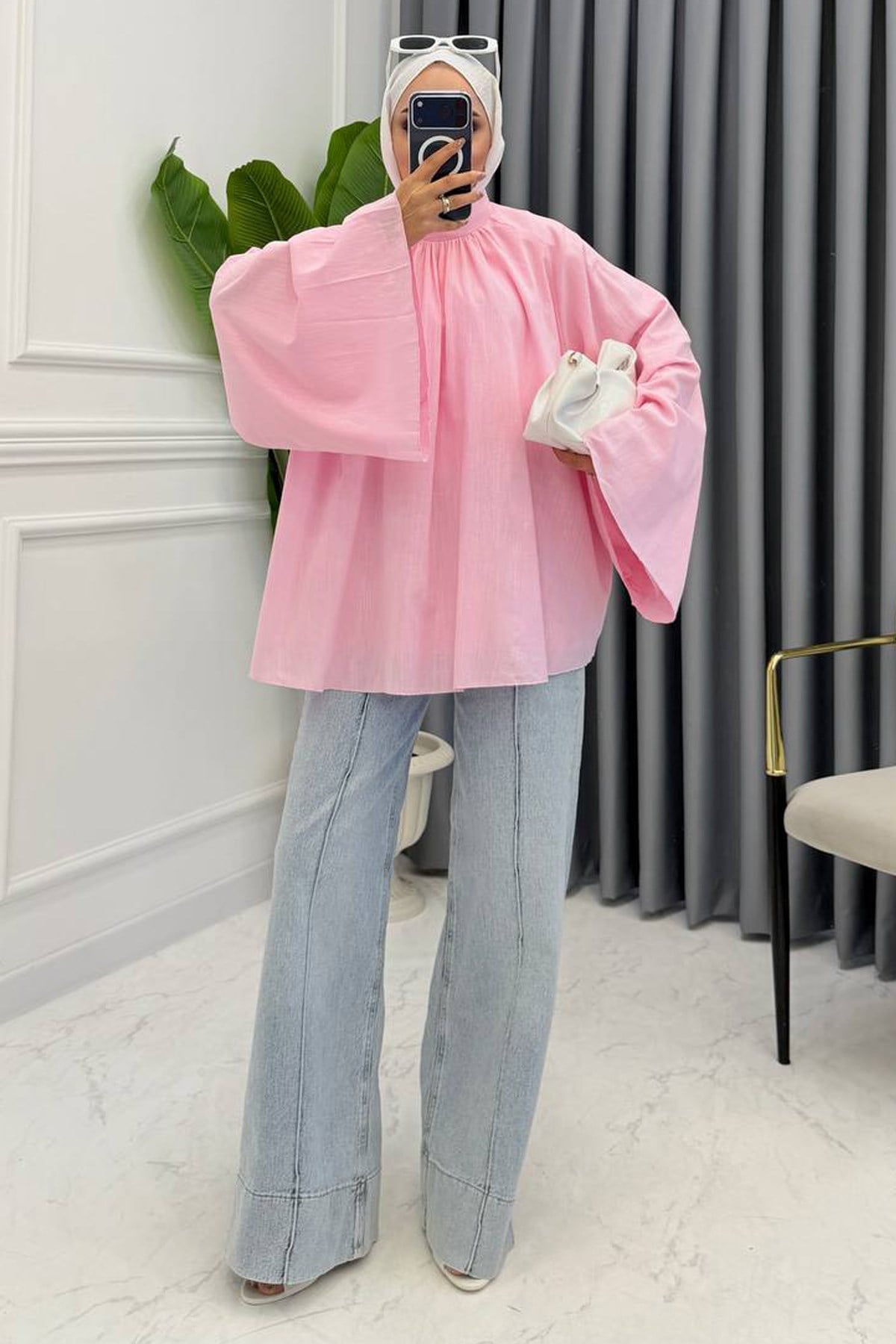 COLİN KETEN TUNİK PEMBE