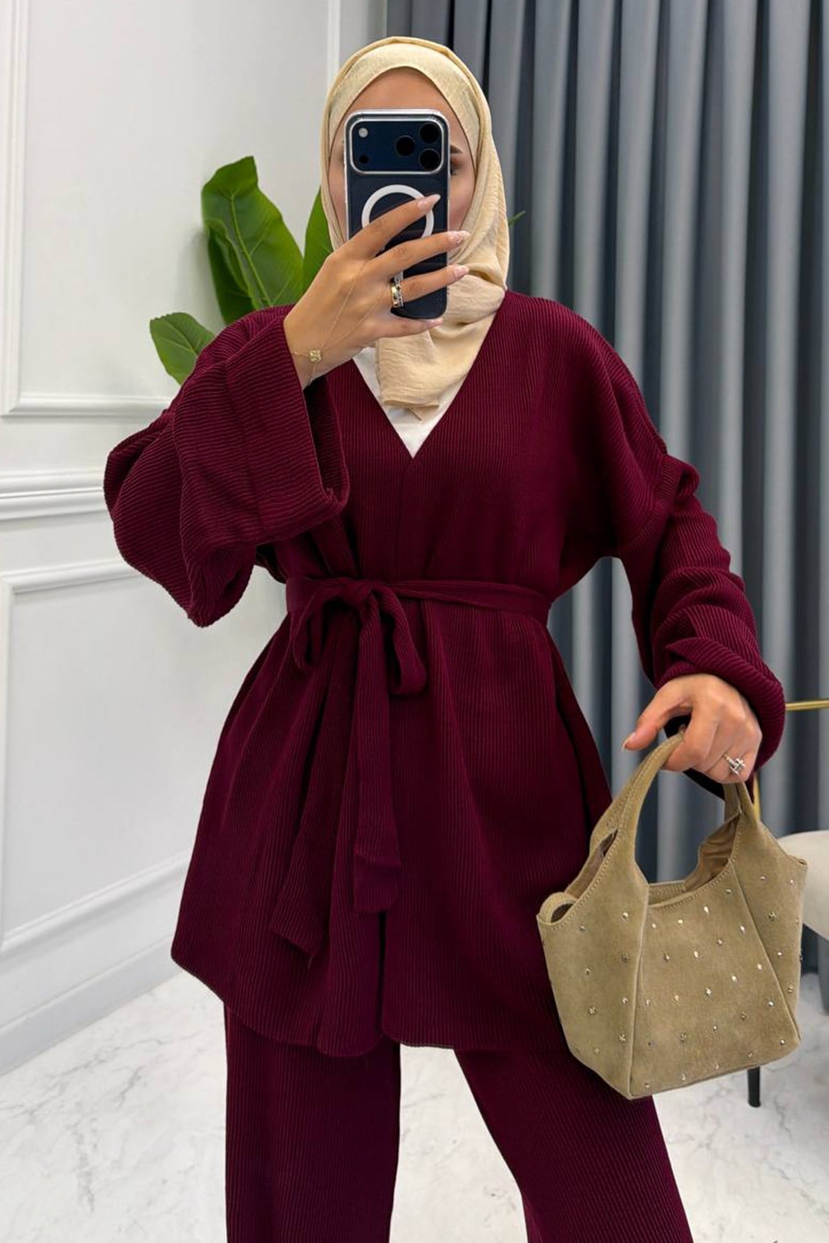DEREV TRİKO TAKIM BORDO 
