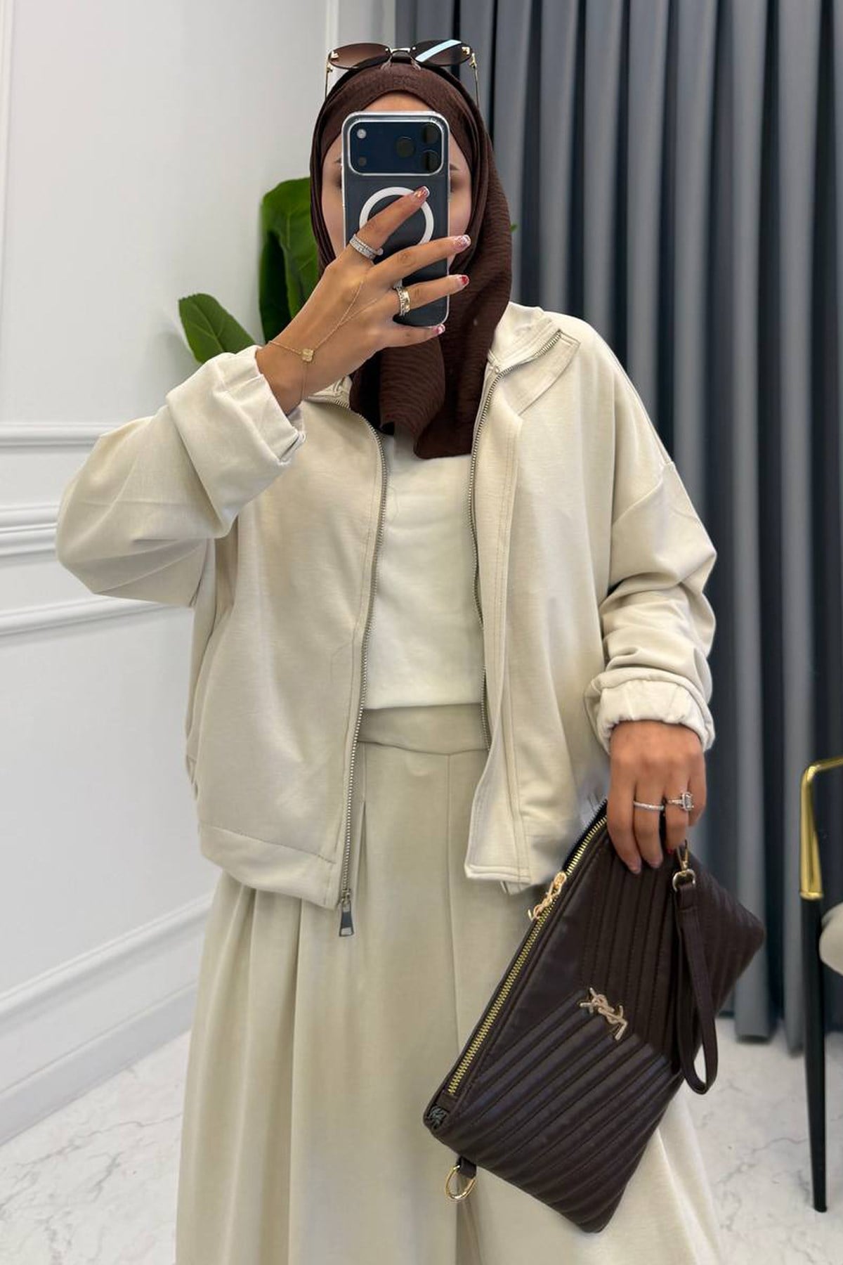 İÇLİK DETAY ÜÇLÜ CEKET TAKIM TAŞ